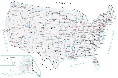 United States Cities Map Labeled