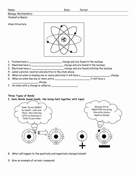 Electronic Structure Of Atoms Worksheet