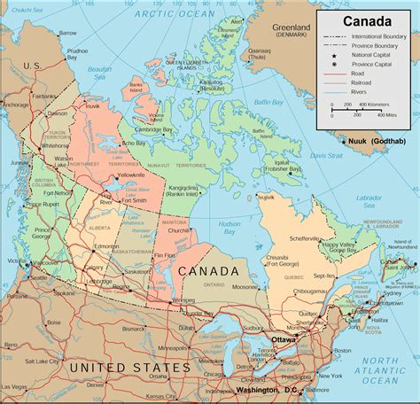 Canada Map With Capitals