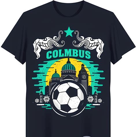 Black T-Shirt with Soccer Ball Graphic & Columbus Design - Walmart.com