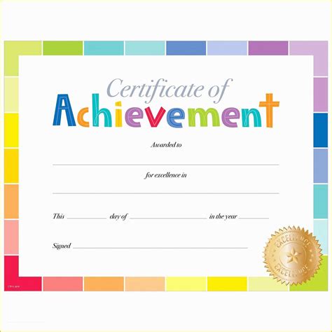 Achievement Awards For Kindergarten