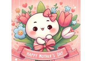 Happy Mother’s Day Card with Tulip Bouqu Graphic by LINEART3 · Creative ...