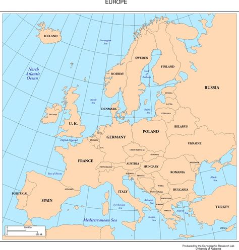 Printable Map Of Western Europe With Cities