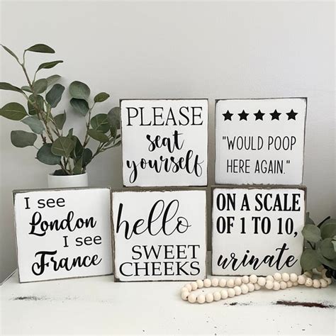 Humorous Signs for Bathroom - Etsy