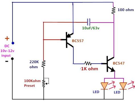 Led Blinking Circuit Using Transistor