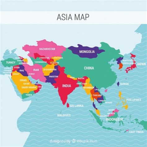 Map Of Asia Color Coded