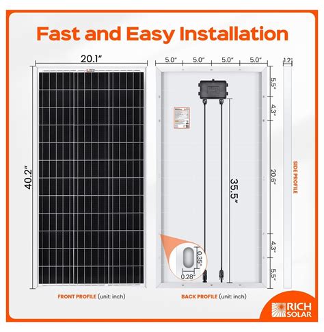 100 Watt 12 Volt Solar Panel 2 Pack of 100W High Efficiency Solar ...