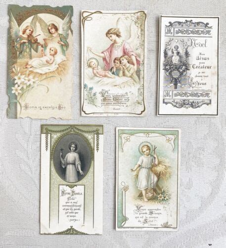 5 ANTIQUE ANGEL with Christ Child Holy Images | eBay