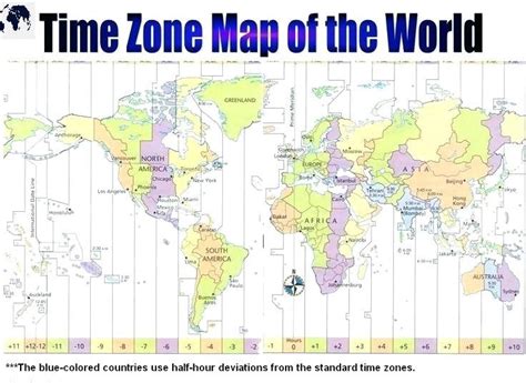 Printable World Time Zone Map Pdf