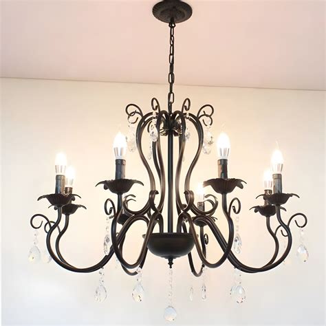 Traditional Hanging Chandelier Wrought Iron Ceiling Hanging Light ...