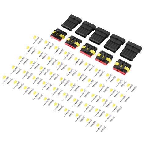 Neyseki 5 Set 5 Pin Way Waterproof Electrical Connector Car Wire ...