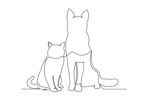 244 Dog Cat Continuous Line Sit Stock Vectors and Vector Art | Shutterstock