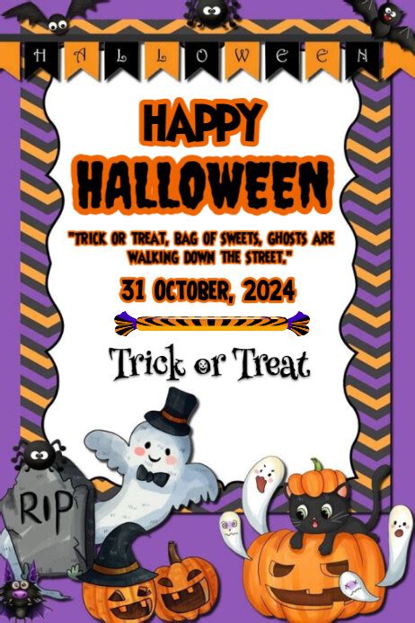 Happy Halloween poster template 2024 | PosterMyWall