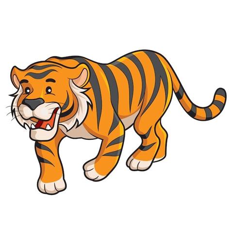 Premium Vector | Tiger cartoon | Tiger illustration, Cartoon, Baby tiger