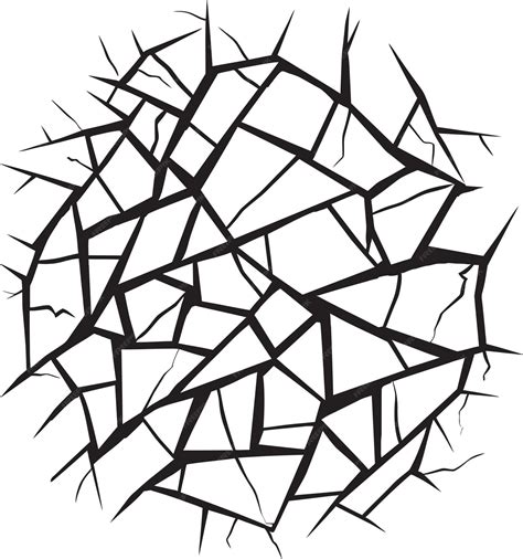 Doodle Fractures Black Logo Design Icon Sketchy Rifts Vector Cracked ...