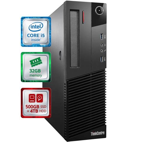 Lenovo Desktop Computer, Intel i5 Processor, 32GB RAM, 500GB SSD, 4TB ...