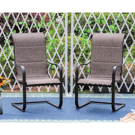 Black C-Spring Textilene Metal Patio Outdoor Dining Chair (2-Pack) - Walmart.com