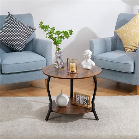 Borough Wharf Small Round Coffee Table With Storage, 2 Tiers, 23"D X 19"H | Wayfair.co.uk