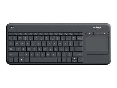 Logitech Wireless Touch Keyboard K400 Plus - keyboard - French - black ...