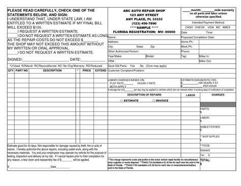 Hvac Installation Estimate Form