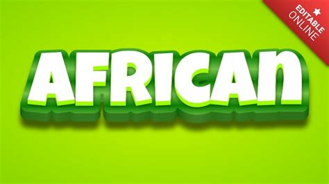 African | Green Apple 3D | Text Effect Generator