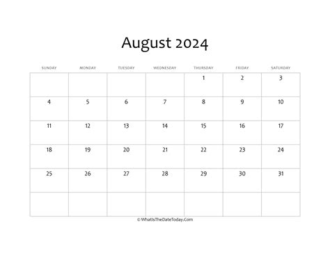 August Monthcalendar 2024 Editable Excel Sheet - Ronni Cindelyn