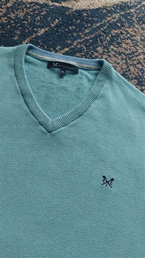 Crew Clothing XL Mens Vneck Jumper Blue | eBay