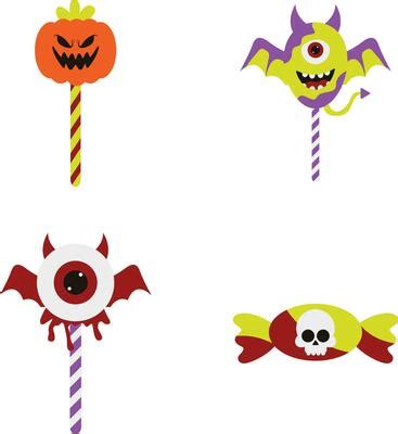 Halloween Candy Monsters Vector Art, Icons, and Graphics for Free Download
