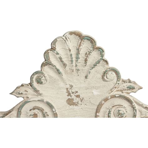 SOFE 33" Distressed White Finish Wooden Scroll Over The Door Decor ...