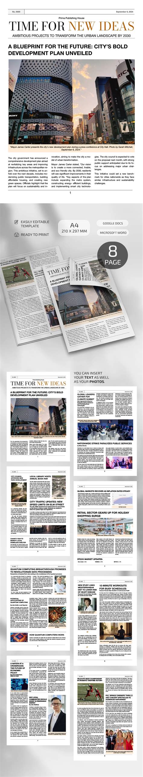 Free Professional Newspaper Article Template for Google Docs and ...