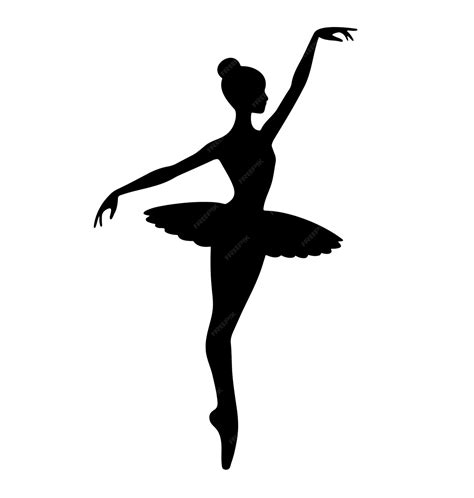 Premium Vector | Silhouette of ballerina on a white background ...