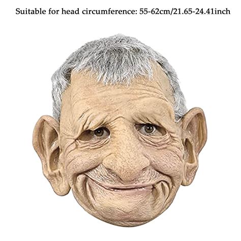 Party 9 Party Face Old Grandpa Shaped With Wig Realistic Latex Old Man ...