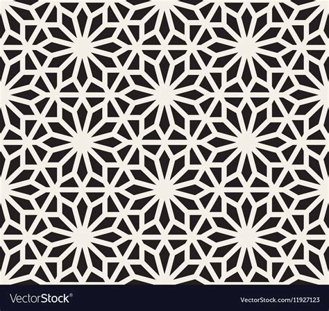 Vector Seamless Black And White Geometric Hexagon Lines Pattern ...