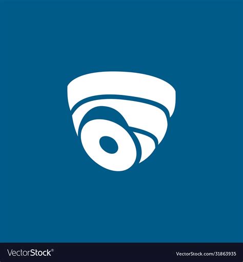 Security camera dome icon on blue background Vector Image