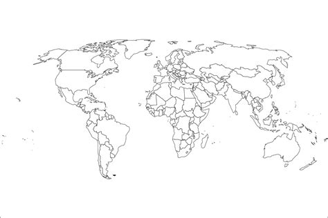 World Map With Outlines