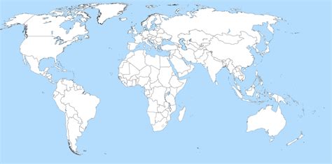 World Map With Countries Blank