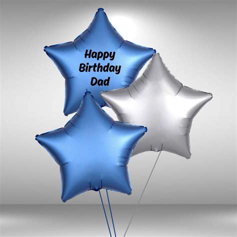 Customisable Happy Birthday Dad Star Balloon Set | The Wow Shop