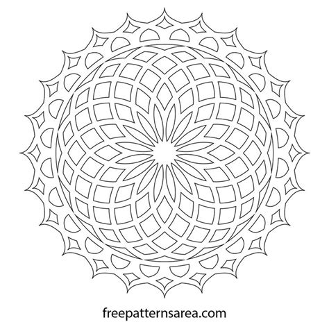 Free Circular Geometric Lotus Mandala Vector Design Files - in 2024 | Mandala printable, Mandala ...