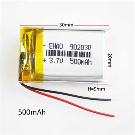 902030 500Mah Lithium Polymer Lipo Rechargeable Battery 3.7V For Mp3 ...