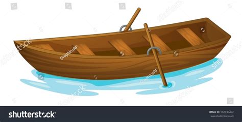 Illustration Wooden Boat Stock Vector (Royalty Free) 102833492 | Shutterstock