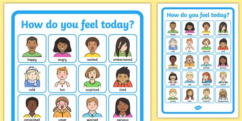 How Do I Feel Today? Emotions Chart - Teaching Resource - Twinkl