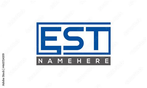 EST Letters Logo With Rectangle Logo Vector Stock Vector | Adobe Stock