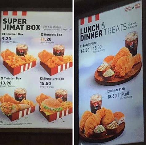 harga snack plate kfc 2019