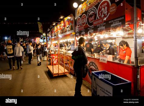 RICHMOND, CANADA - JULY 10: Visitors at the Richmond night market near Vancouver enjoying food ...