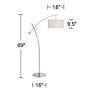 Possini Euro Raymond Brushed Nickel Boom Arc Floor Lamp with USB Dimmer - #200E1 | Lamps Plus