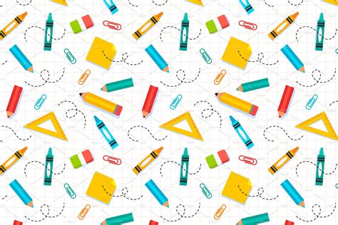 School Pattern Background | Graphic Patterns ~ Creative Market