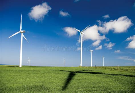 Wind turbines and shadow stock photo. Image of ecology - 2431076