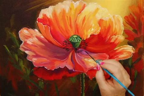 Creating a Radiant Poppy: Acrylic Painting for Beginners – Urbaki Art