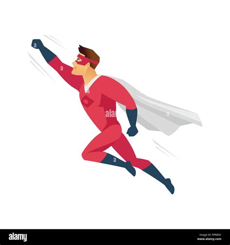 Flying superhero - modern cartoon people character illustration Stock ...