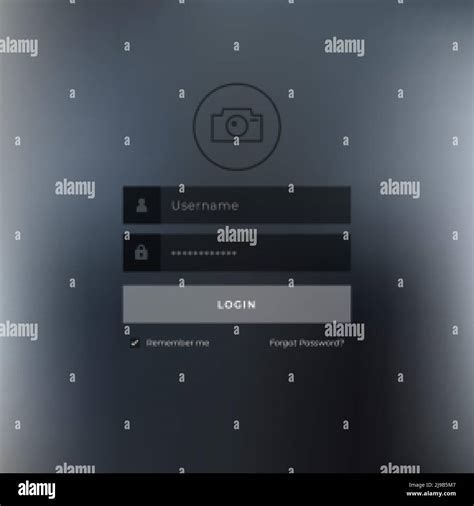 login page template design for dark theme website or application Stock ...